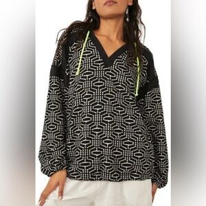 Free People Movement Women’s geometric black-and-white hoodie